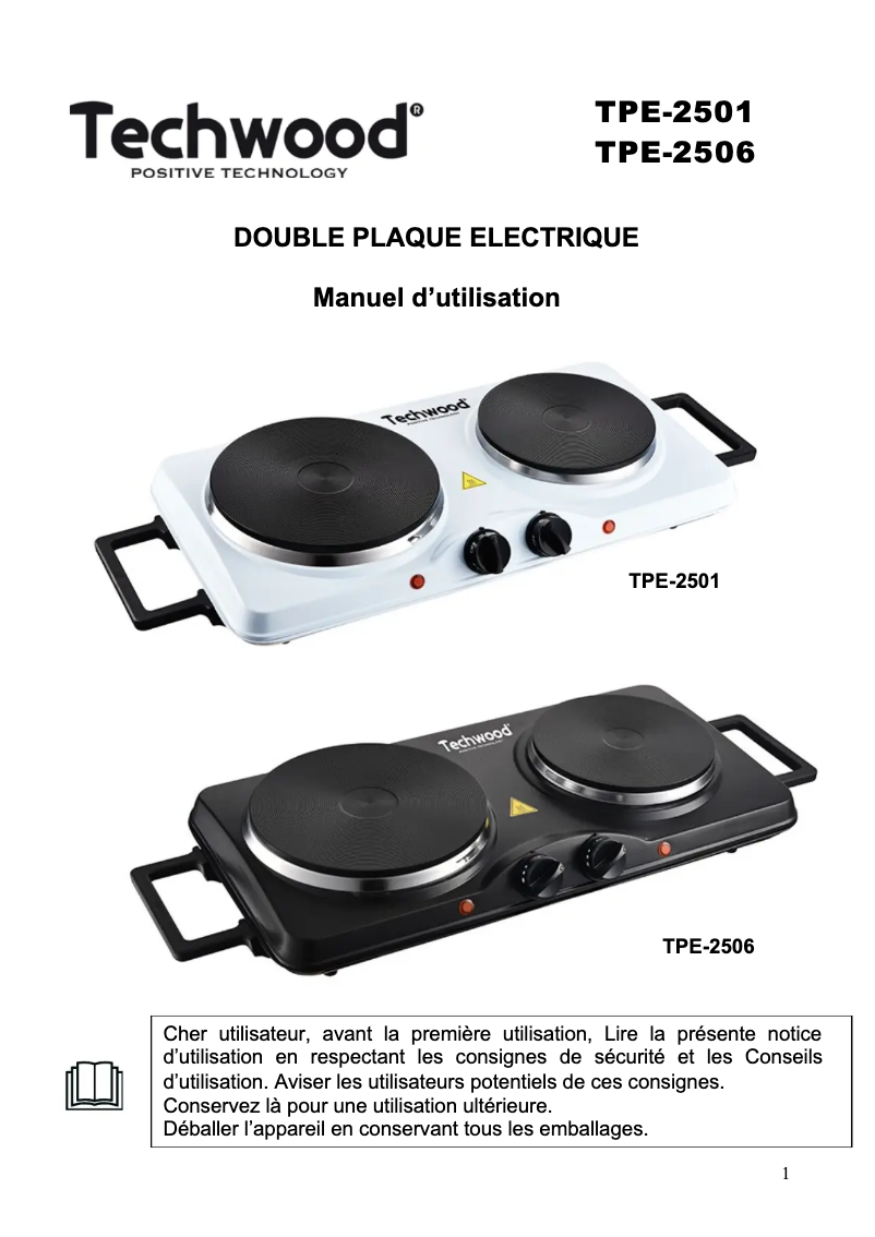 Page n°1 - Manuel utilisateur Techwood TPE-151