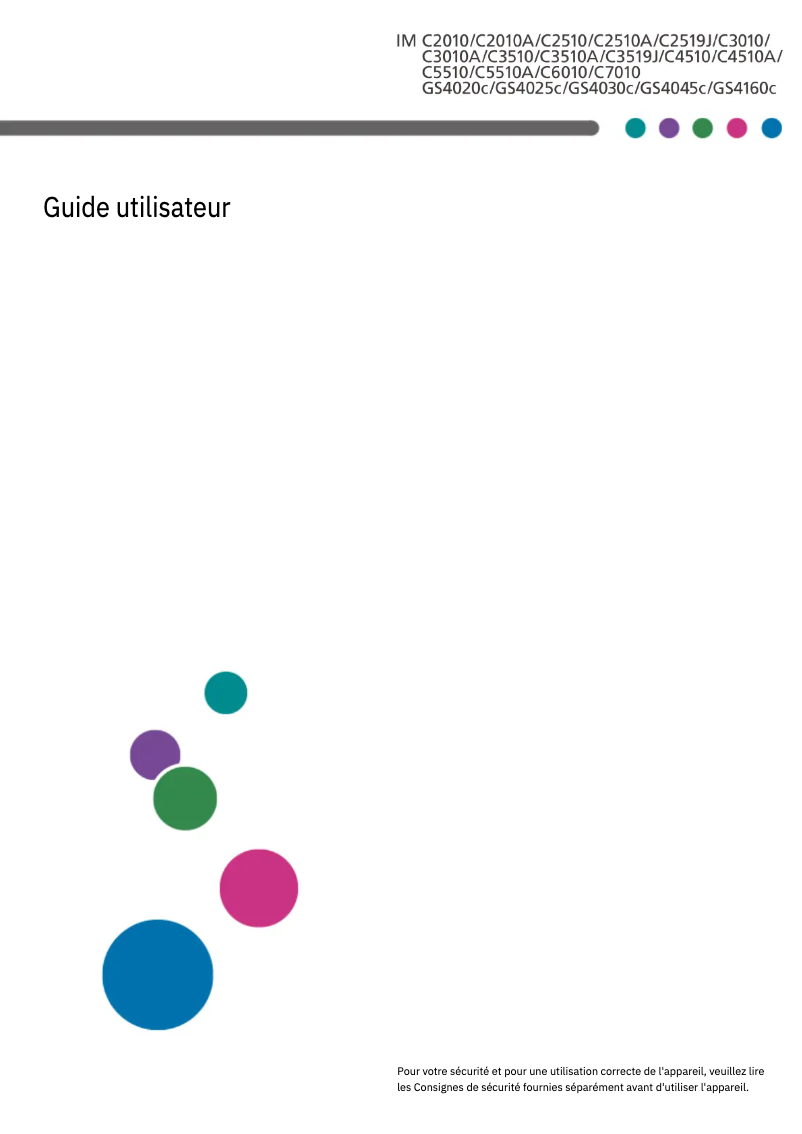 Image de la première page du manuel de l'appareil IM C2010A