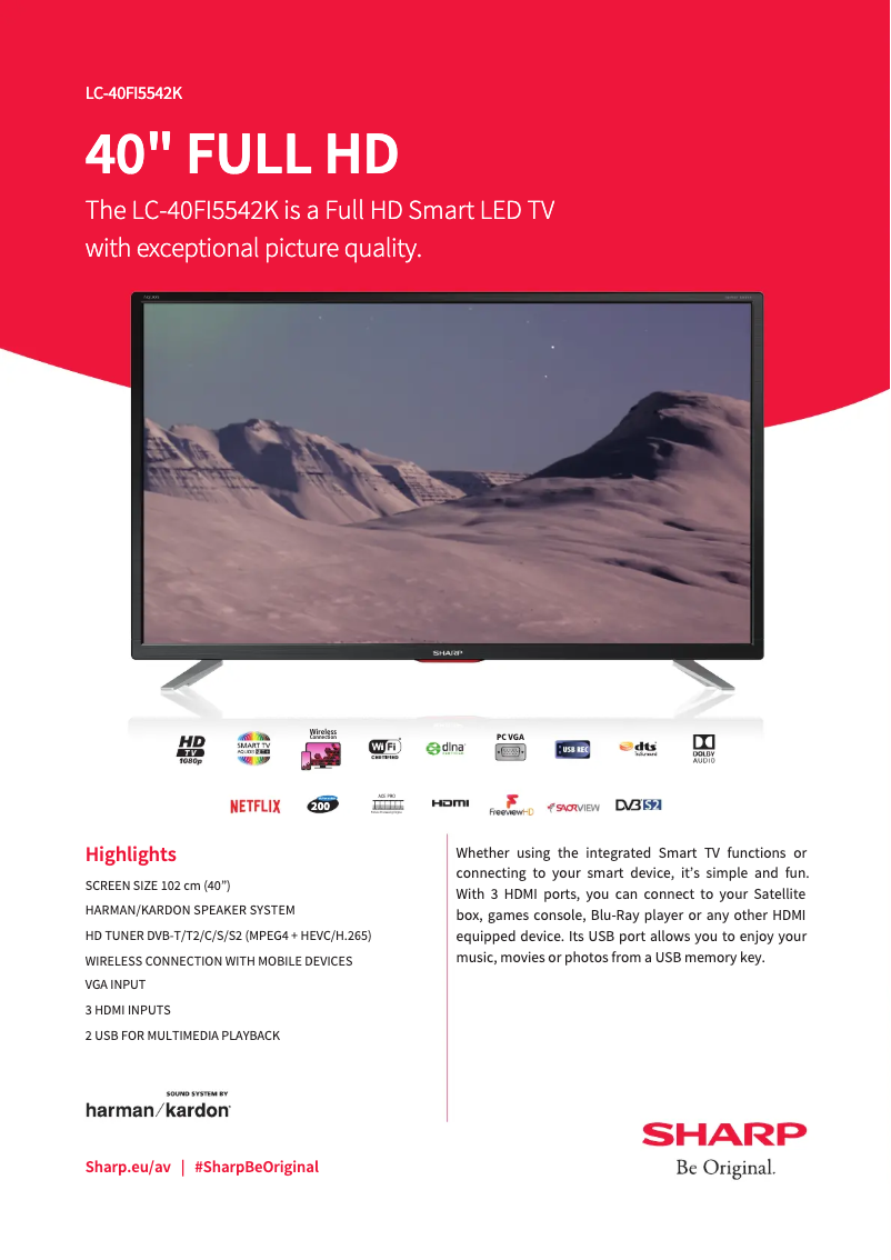 Image de la première page du manuel de l'appareil Aquos LC-40FI5542K