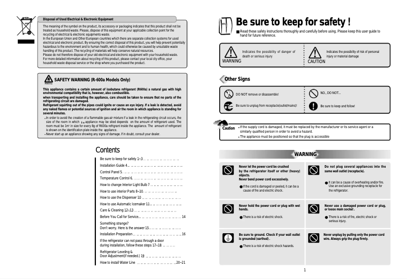 Página 1 del manual Manual de usuario Daewoo FRN-U20GFWI