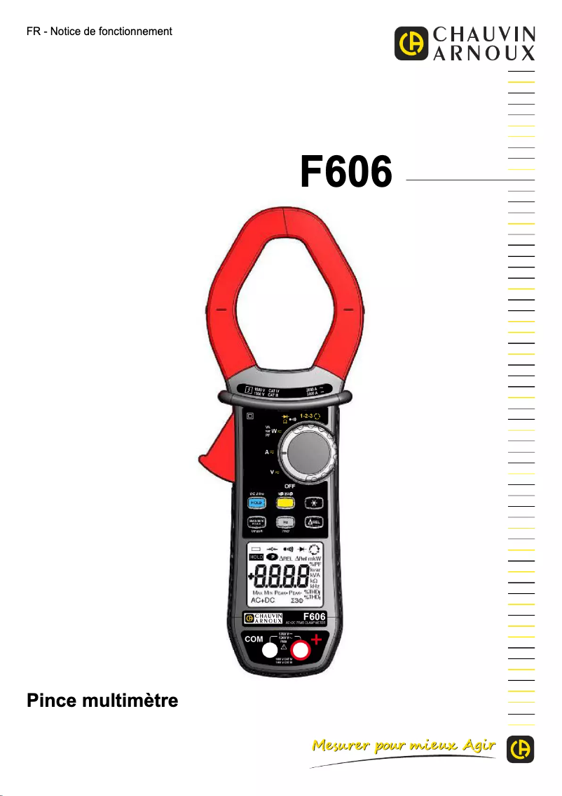 Page 1 de la notice Manuel utilisateur Chauvin Arnoux F606