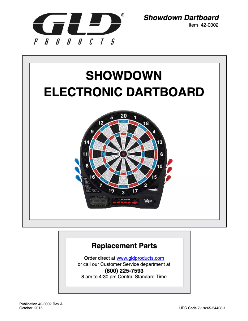 Image de la première page du manuel de l'appareil Showdown 42-0002