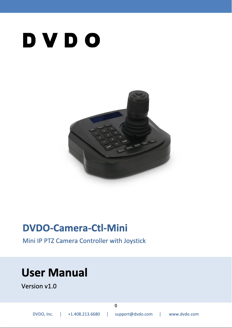 Page n°1 - Manuel utilisateur DVDO DVDO-CAMERA-CTL-MINI