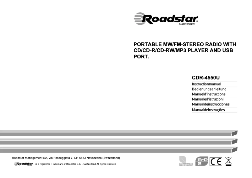 Image de la première page du manuel de l'appareil CDR-4550U/RD