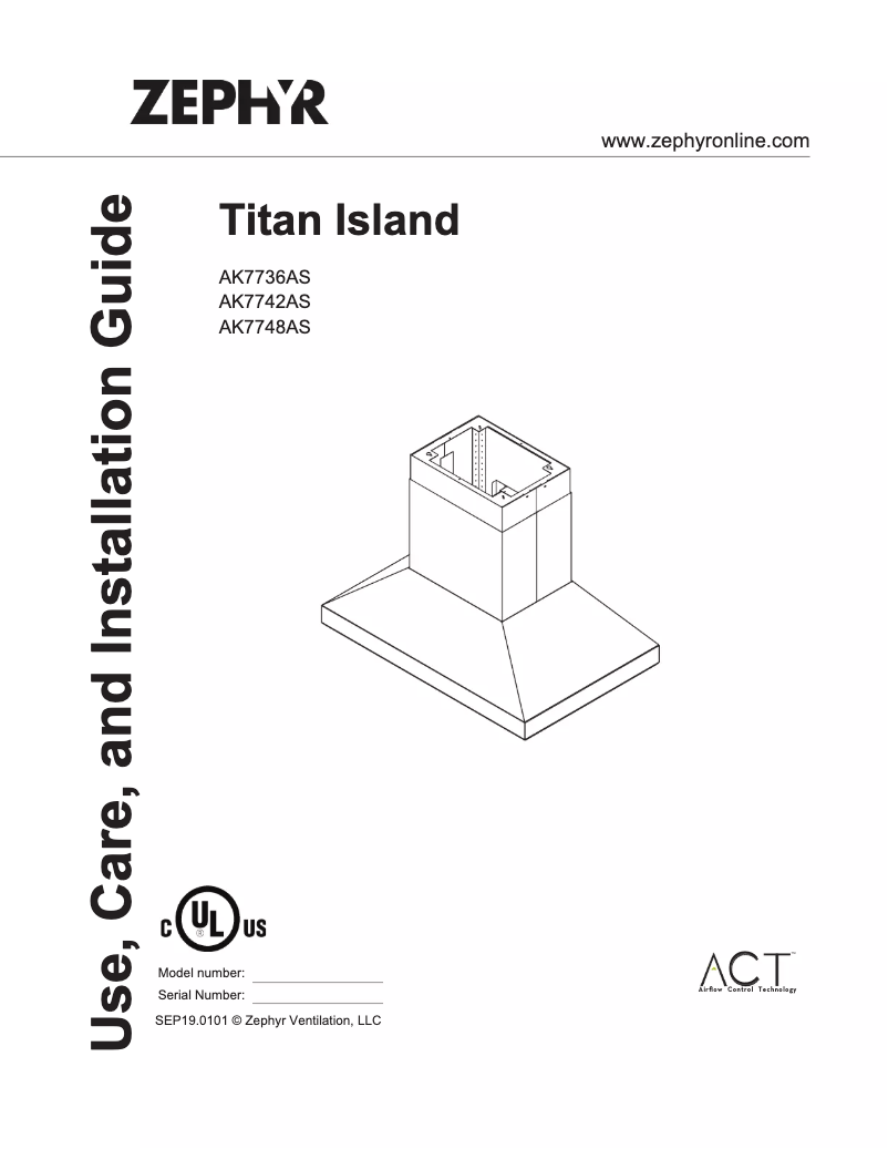 Page n°1 - Manuel utilisateur Zephyr Titan Island AK7742AS