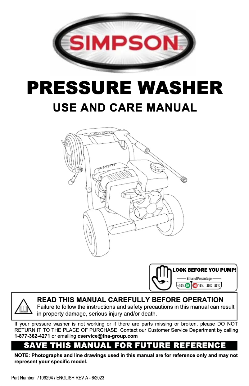 Page 1 de la notice Manuel utilisateur Simpson Megashot MS60763-S