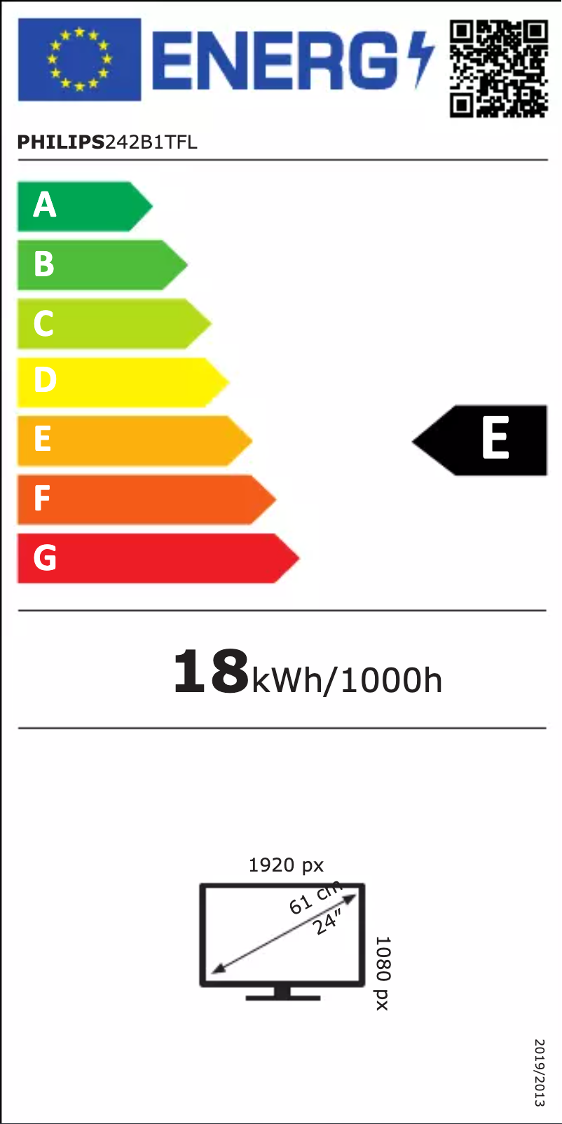 Página 1 del manual Etiqueta energética Philips B Line 242B1TFL