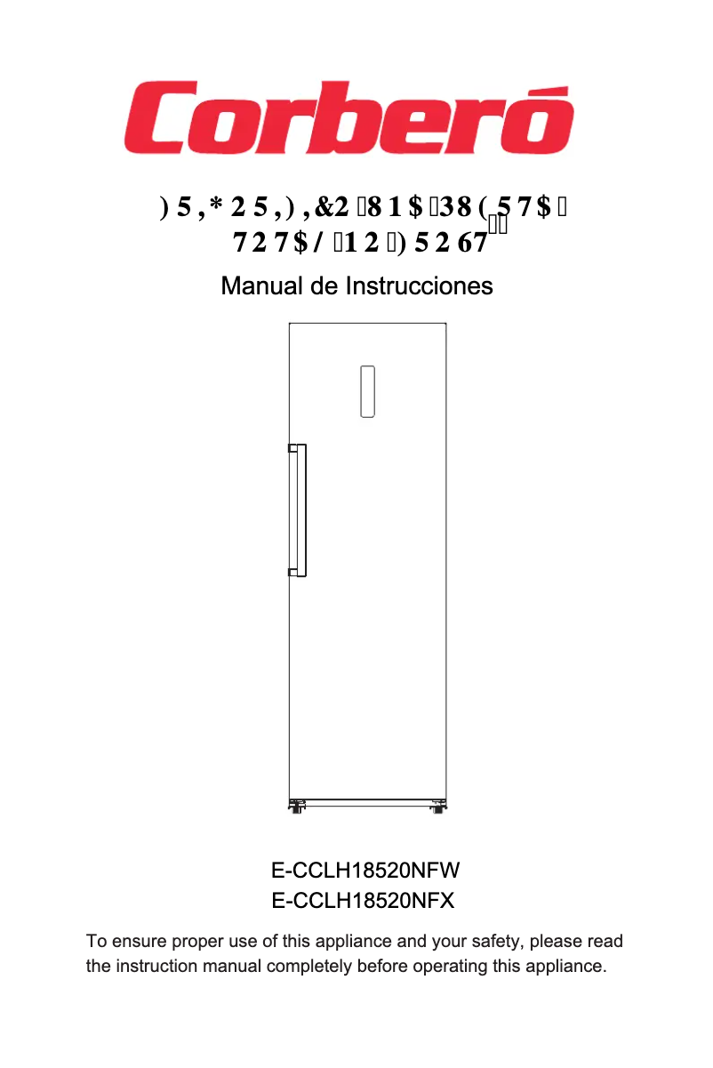 Page 1 de la notice Manuel utilisateur Corbero E-CCLH18520NFX