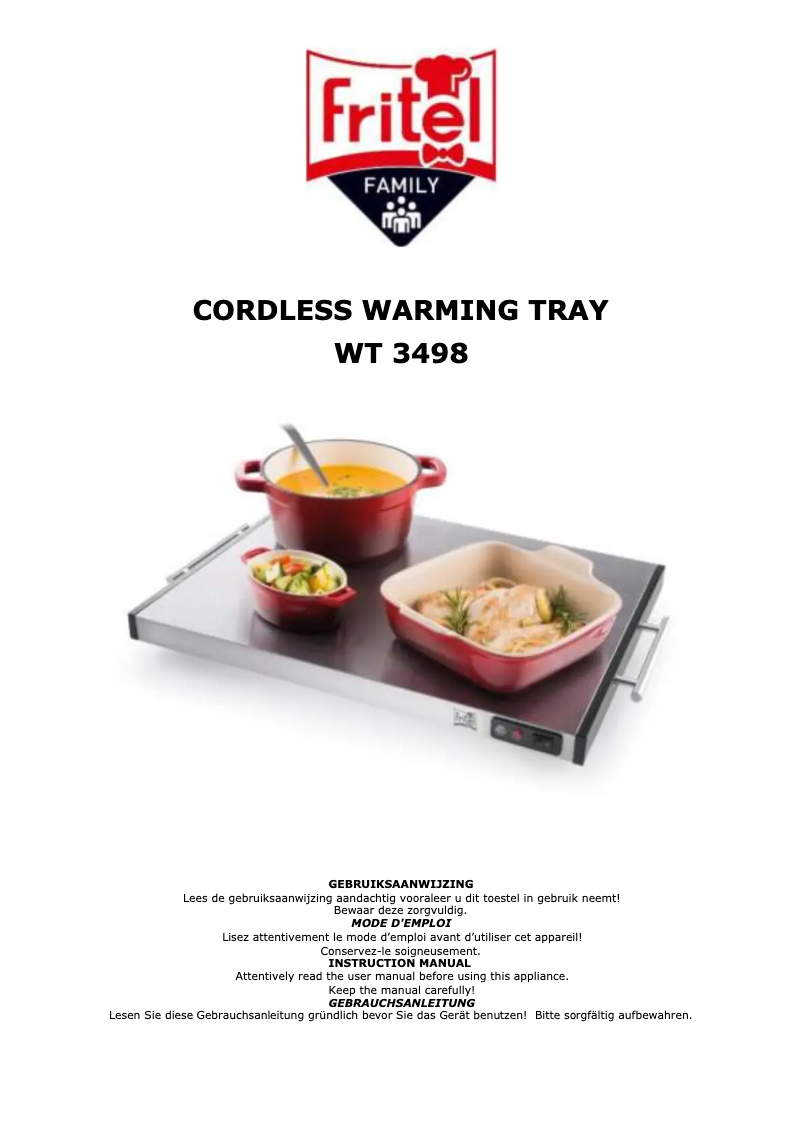 Image de la première page du manuel de l'appareil WT 3498 XXL