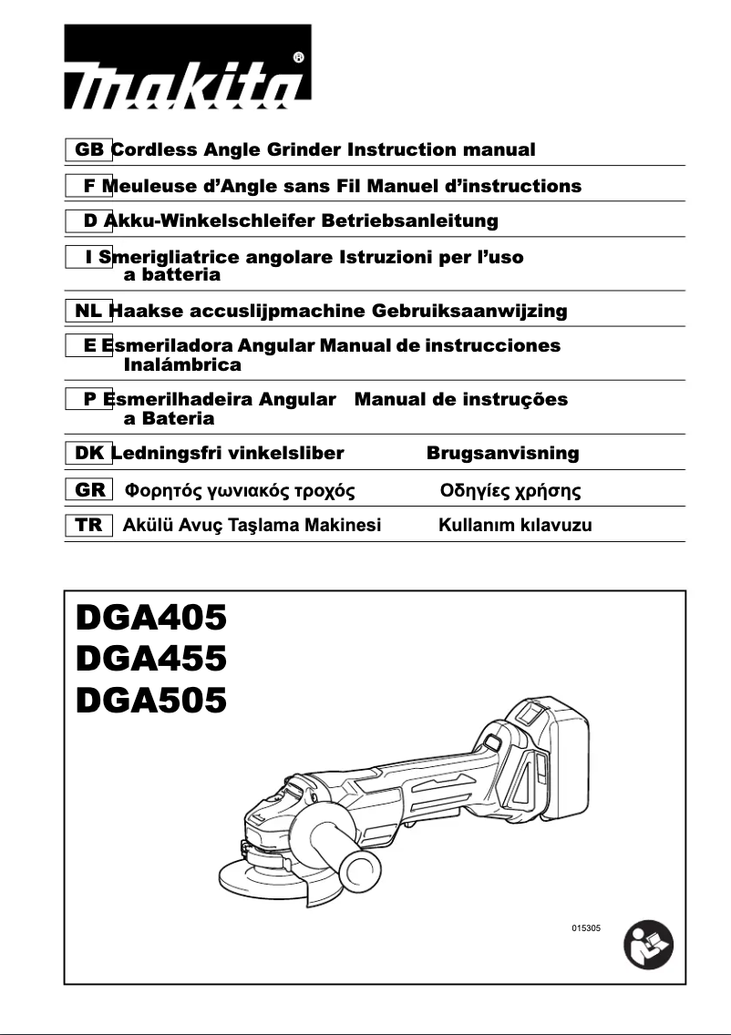 Page 1 de la notice Manuel utilisateur Makita DGA455