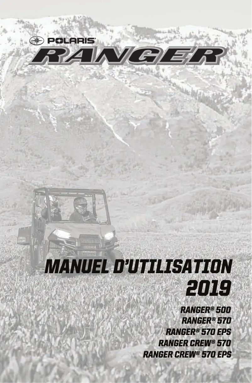 Page n°1 - Manuel utilisateur Polaris RANGER 570 EPS (2019)
