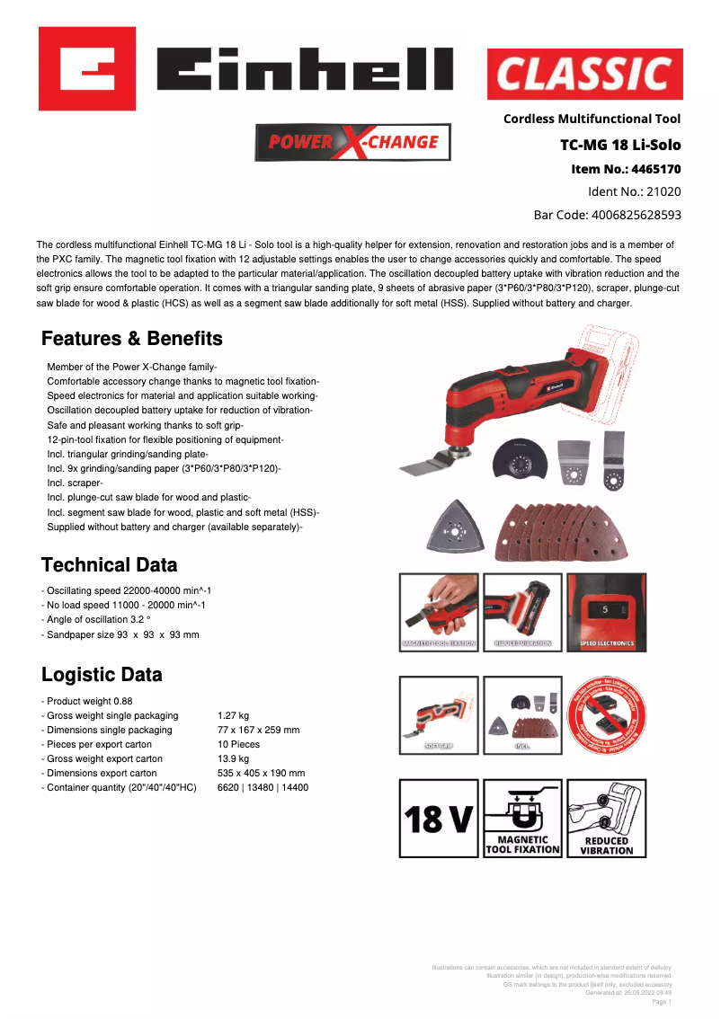 Image de la première page du manuel de l'appareil TC-MG 18 Li