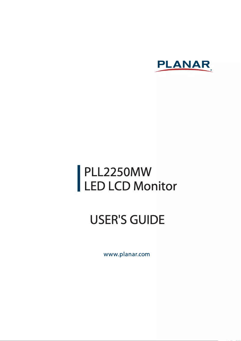 Página 1 del manual Manual de usuario Planar PLL2250MW