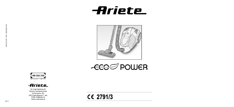 Page 1 de la notice Manuel utilisateur Ariete Jetforce Eco 2791P