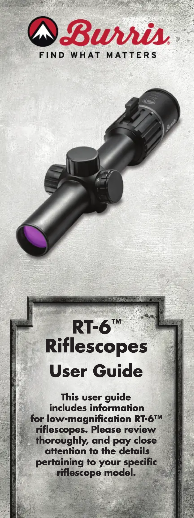 Page 1 de la notice Manuel utilisateur Burris RT-6