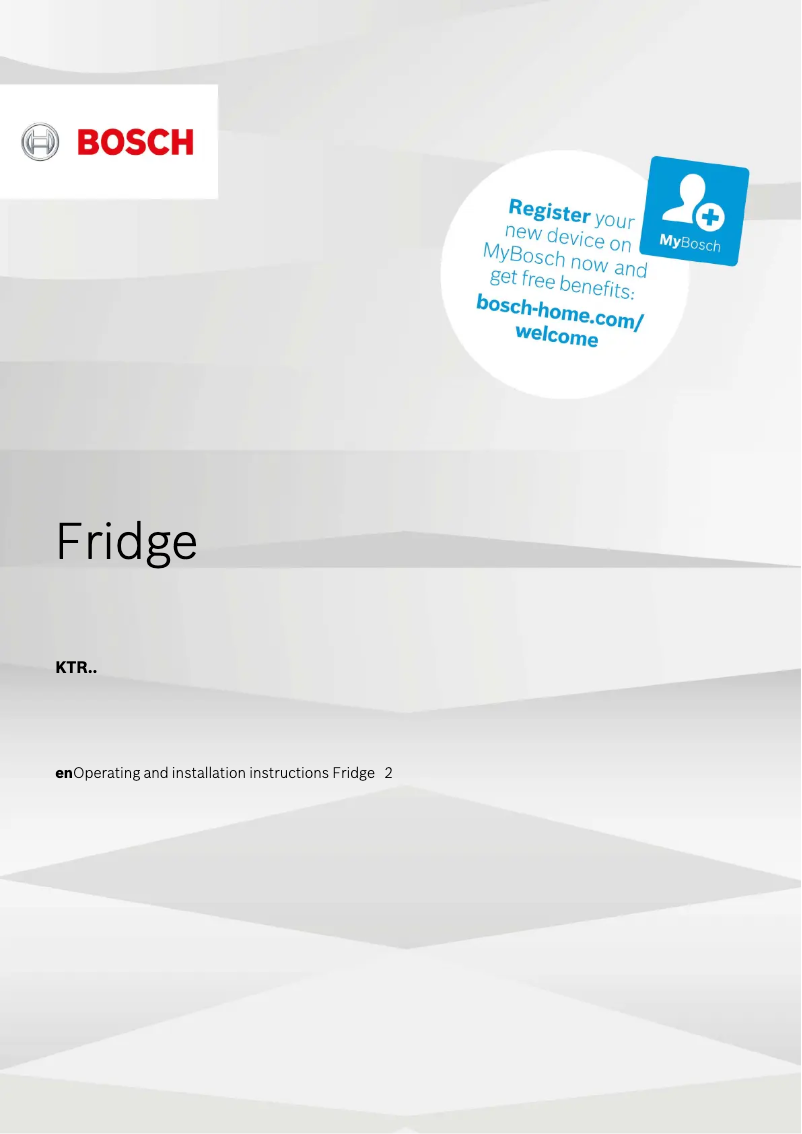 Page 1 of the manual User Manual Bosch Serie 2 KTR15NW3AG