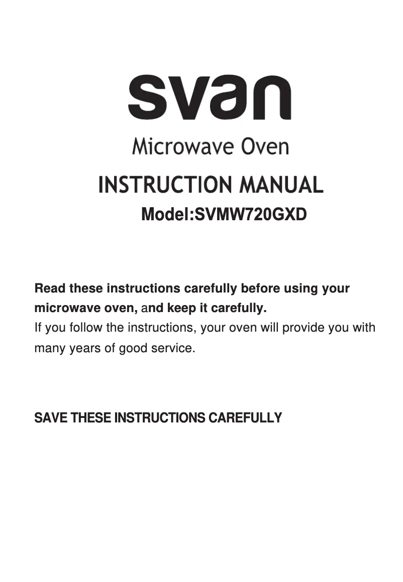 Page 1 de la notice Manuel utilisateur SVAN SVMW720GXD
