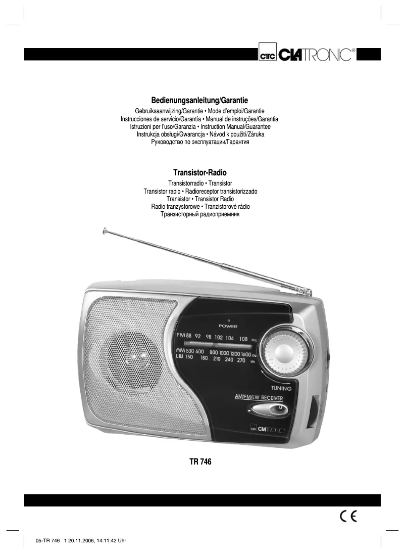 Image de la première page du manuel de l'appareil TR 746