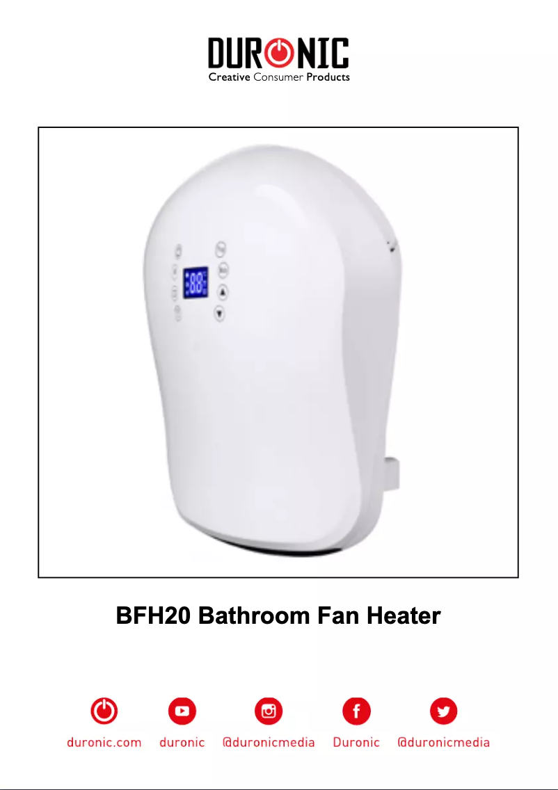 Page n°1 - Manuel utilisateur Duronic BFH20