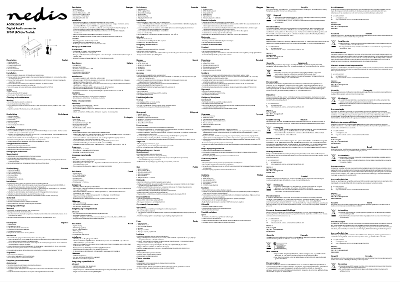 Image de la première page du manuel de l'appareil ACON2500AT