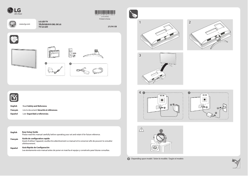 Page 1 de la notice Manuel utilisateur LG 27LP615B