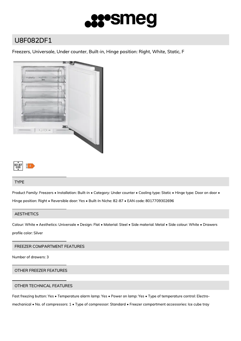 Image de la première page du manuel de l'appareil U8F082DF1