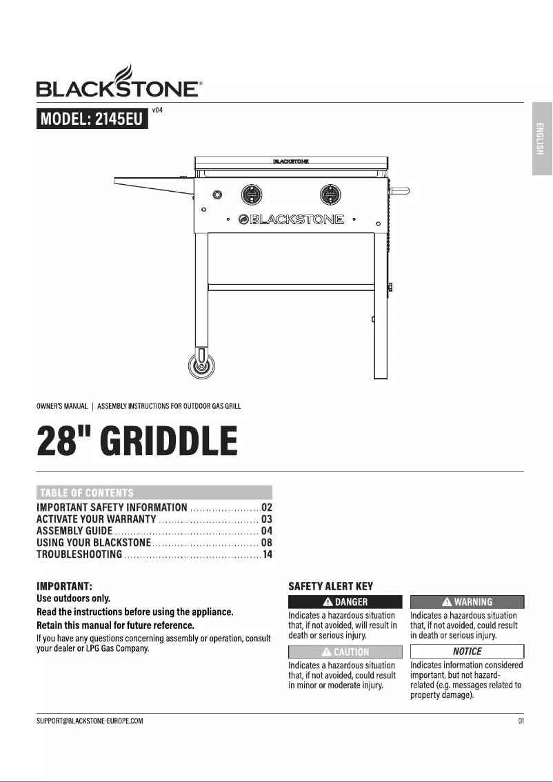 Page 1 de la notice Manuel utilisateur Blackstone 2145EU