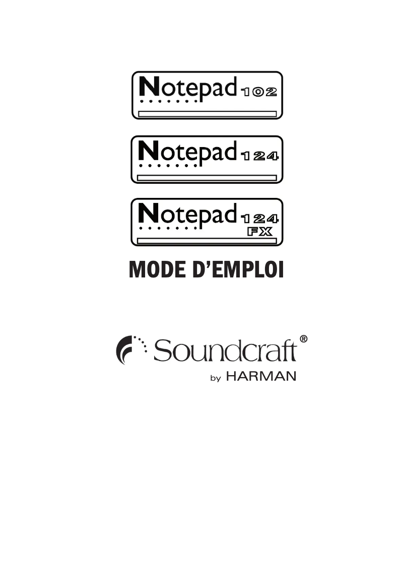 Page n°1 - Manuel utilisateur Soundcraft Notepad 124