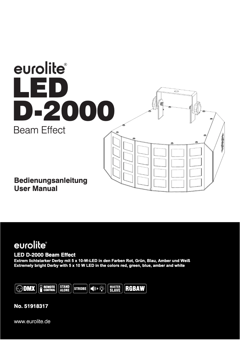 Page 1 de la notice Manuel utilisateur Eurolite LED D-2000