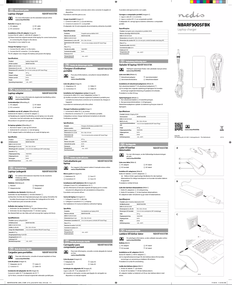 Page n°1 - Manuel utilisateur Nedis NBARF9005FBK
