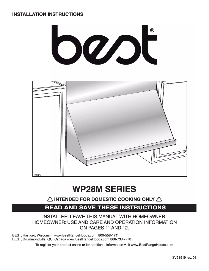 Image de la première page du manuel de l'appareil WP28M48SB