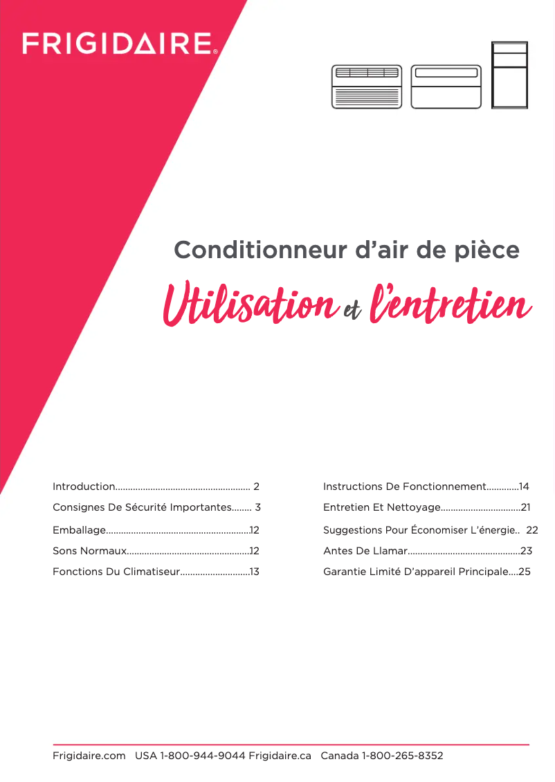 Page n°1 - Guide de démarrage rapide Frigidaire FHWH184WB2