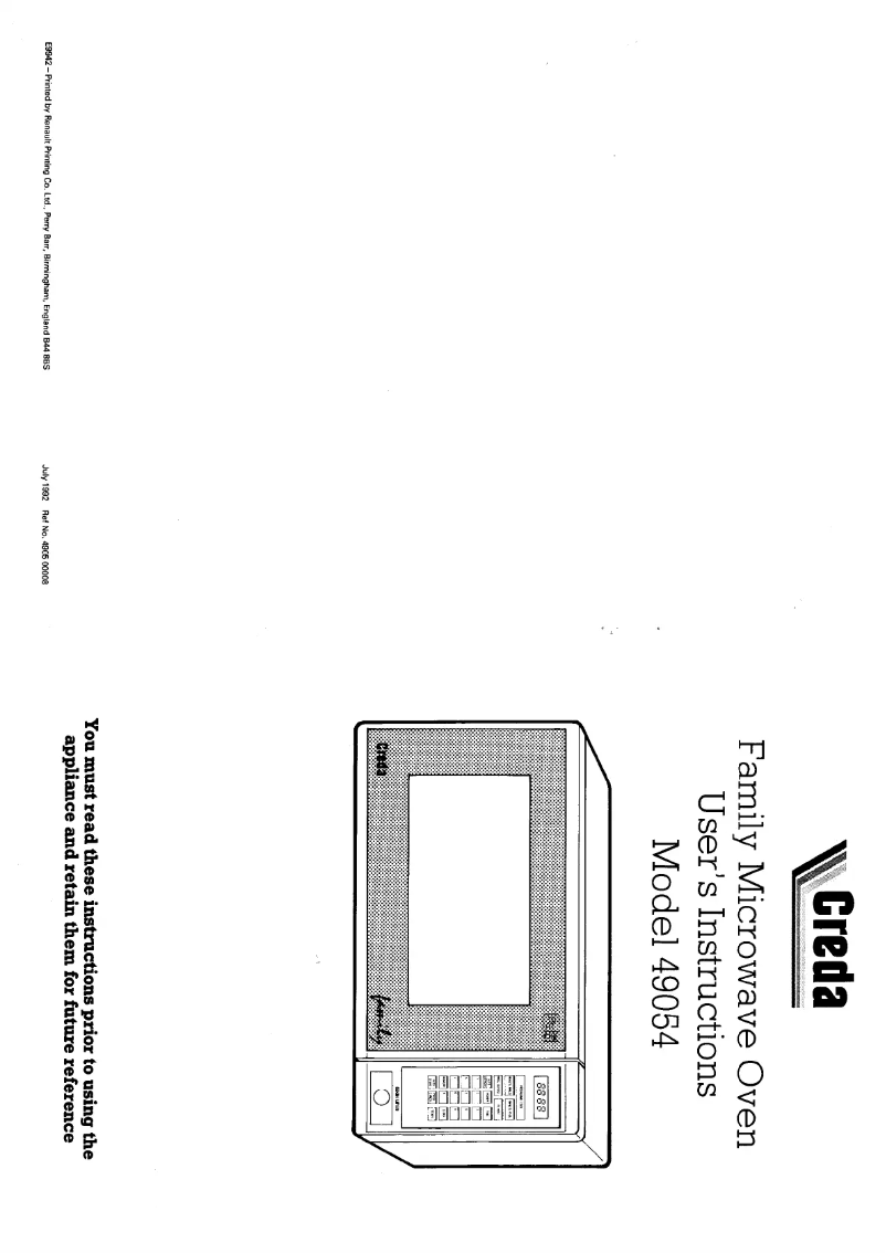 Página 1 del manual Manual de usuario Creda 49054
