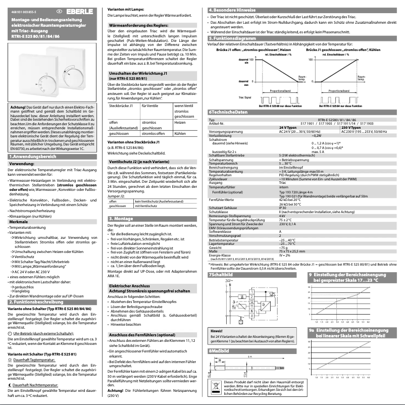 Page 1 de la notice Manuel utilisateur Eberle RTRT-E 52580