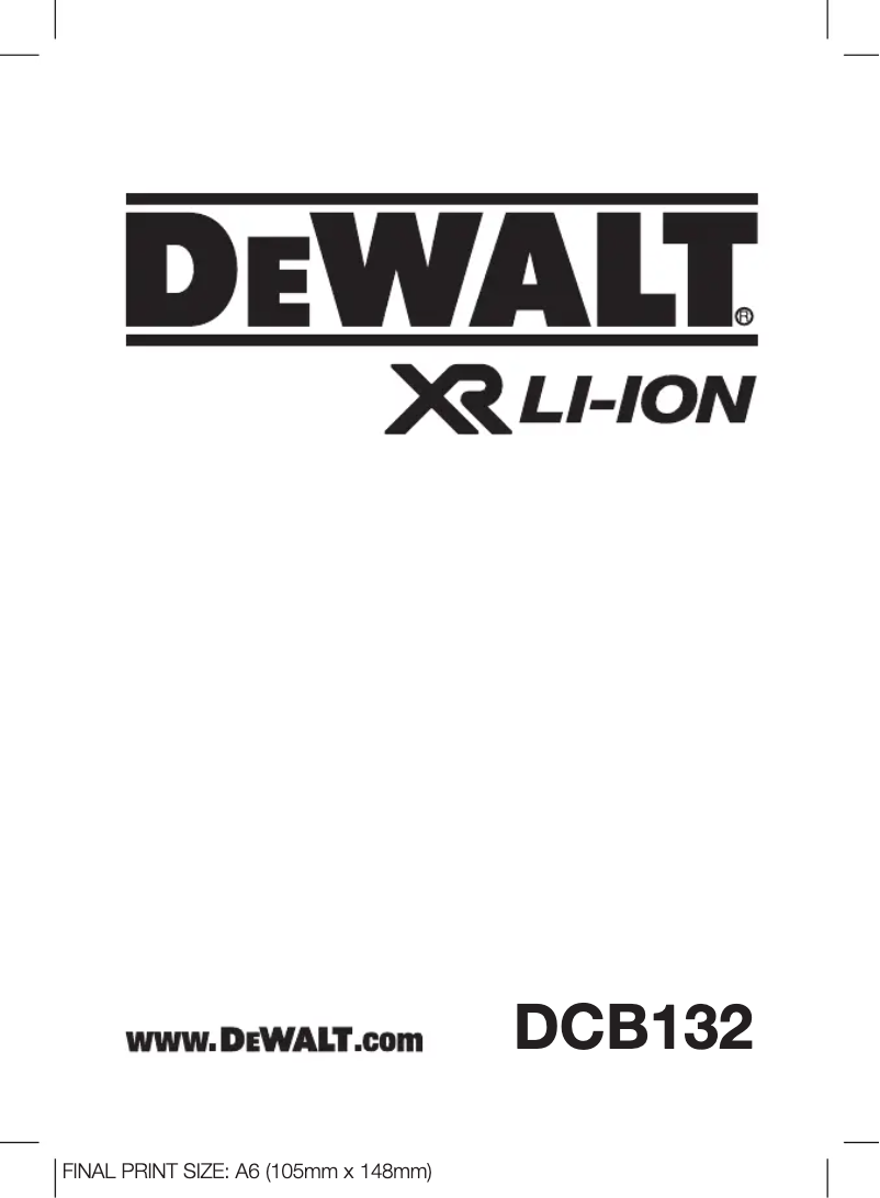 Page n°1 - Manuel utilisateur DeWalt DCB132