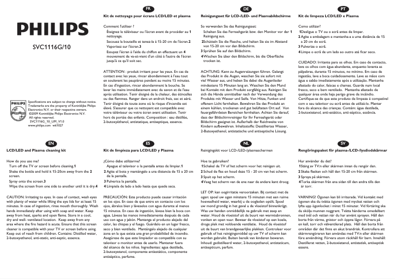 Página 1 del manual Manual de instrucciones Philips SVC1116G