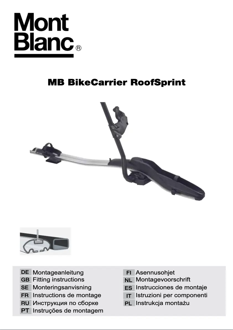 Page 1 de la notice Manuel utilisateur Mont Blanc RoofSprint R