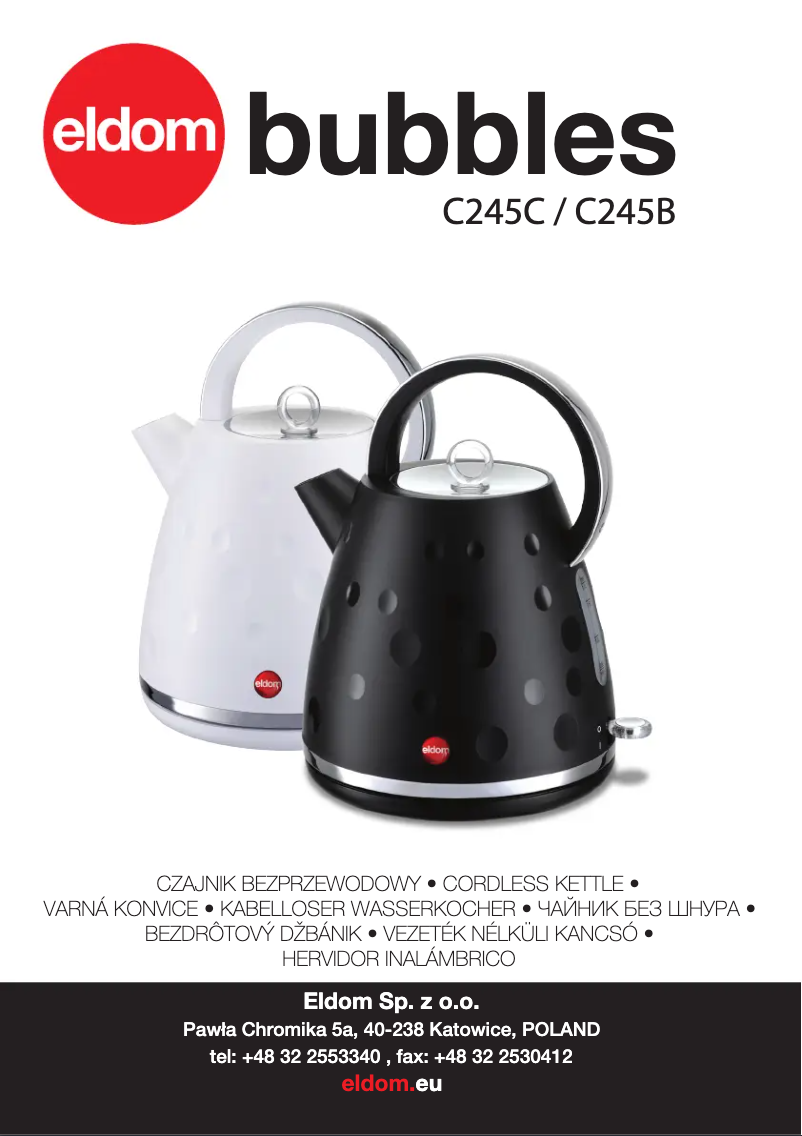 Page n°1 - Manuel utilisateur Eldom Bubbles C245