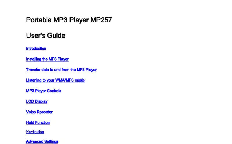 Page n°1 - Manuel utilisateur Curtis MP257