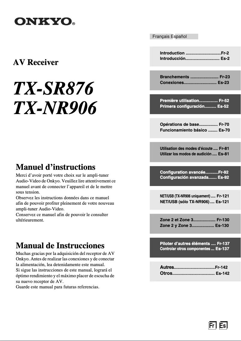 Image de la première page du manuel de l'appareil TX-NR906