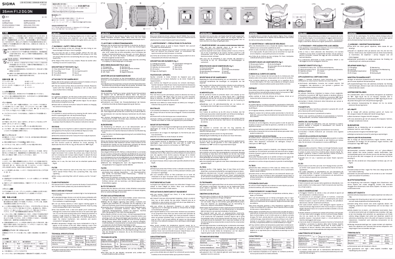 Page 1 de la notice Manuel utilisateur Sigma 35mm F1.2 DG DN
