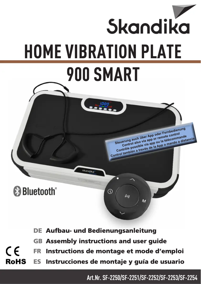 Image de la première page du manuel de l'appareil Home Vibration Plate 900 Smart