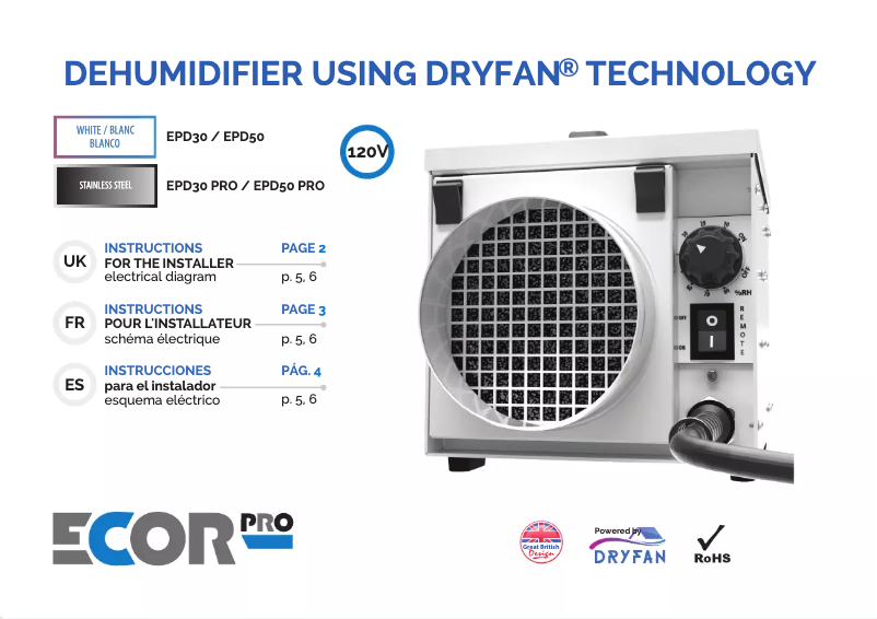 Page n°1 - Guide d'installation Ecor Pro EPD50