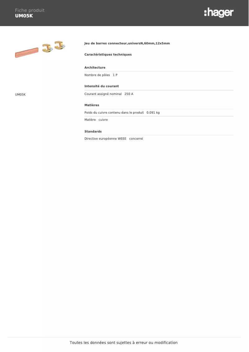 Image de la première page du manuel de l'appareil UM05K