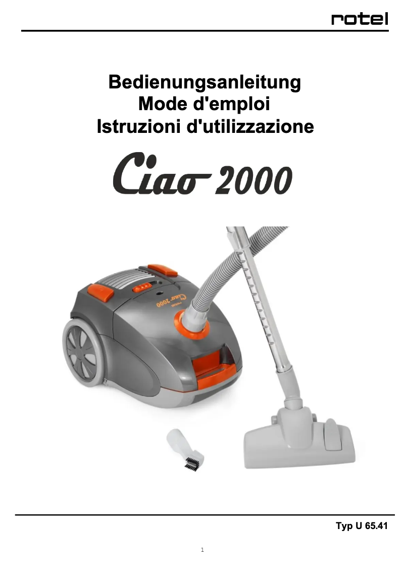 Page 1 de la notice Manuel utilisateur Rotel Ciao 2000