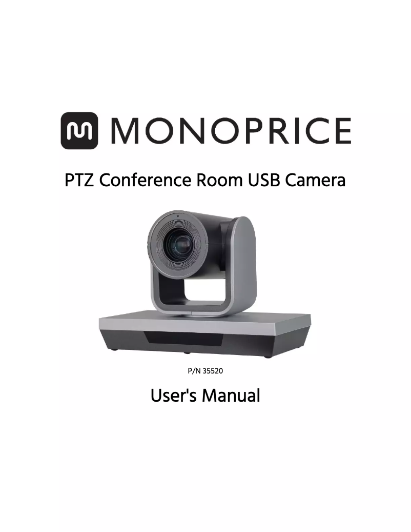 Page 1 of the manual User Manual Monoprice PTZ Conference Room USB Camera 35520