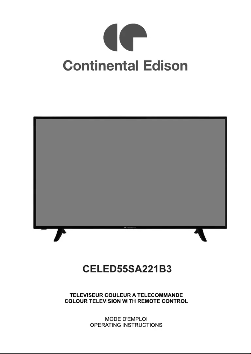 Page 1 de la notice Manuel utilisateur Continental Edison CELED55SA221B3