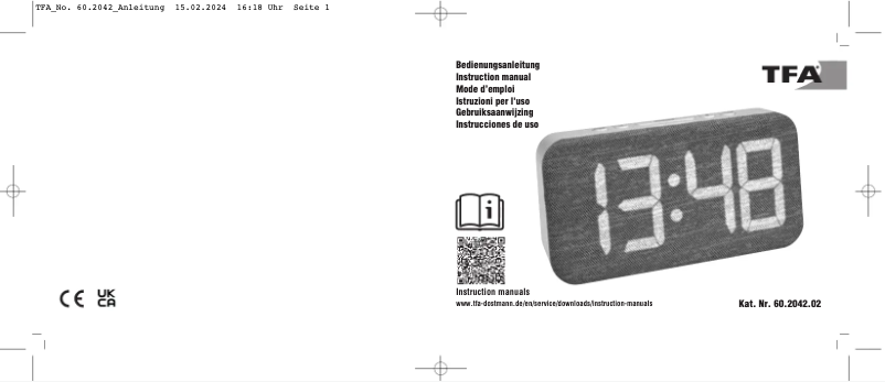 Page 1 de la notice Manuel utilisateur TFA 60.2042.02