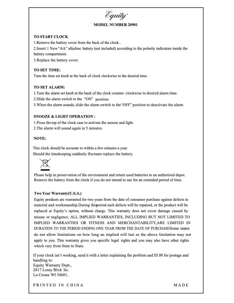 Image de la première page du manuel de l'appareil 20901