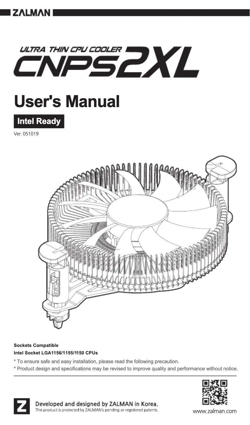 Page n°1 - Manuel utilisateur Zalman CNPS2XL